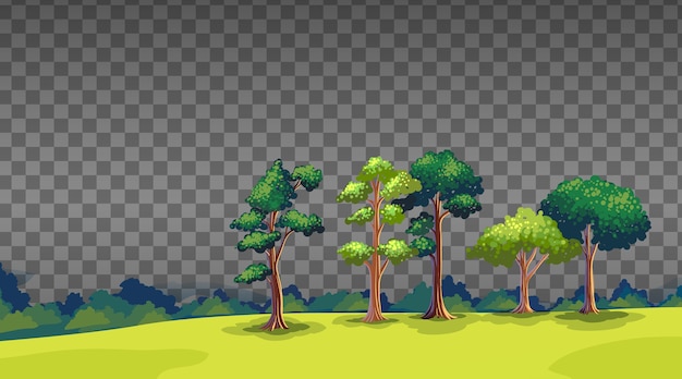 Leere Naturszenenlandschaft auf transparent