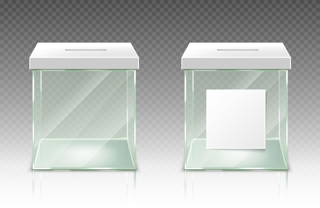 Leere Spendenbox Glas Kunststoff Stimmzettelbehälter