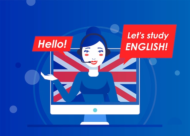Lehrer einer Website zum Online-Lernen von Englisch