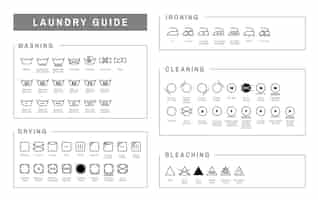 Kostenloser Vektor leitfaden für wäscheetiketten