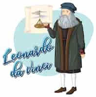 Kostenloser Vektor leonardo da vinci-zeichentrickfigur