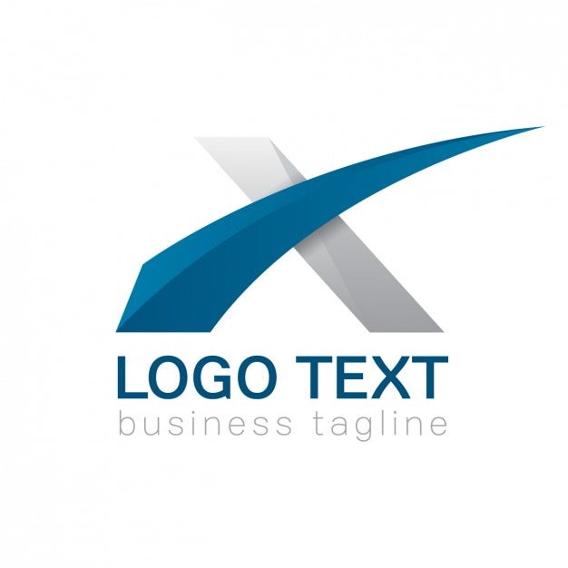 Kostenloser Vektor letter x logo, blau und grau farben