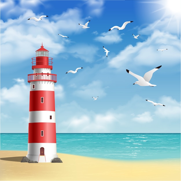 Leuchtturm am Strand