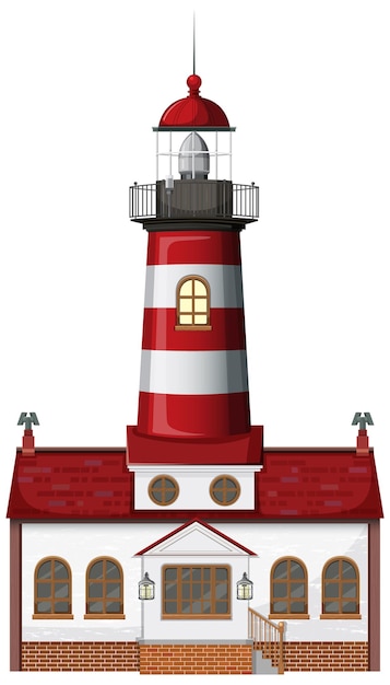Leuchtturm lokalisiert auf weißem Hintergrund