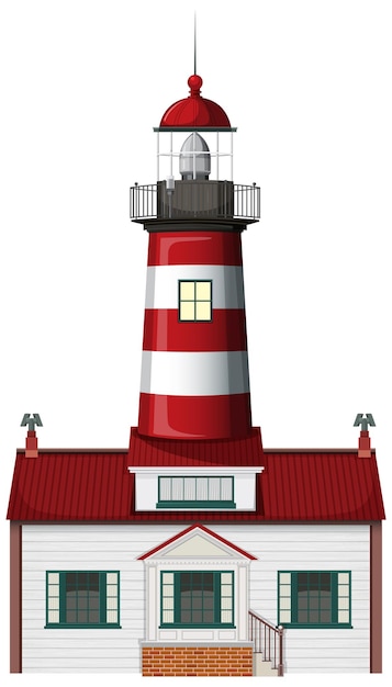 Leuchtturm lokalisiert auf weißem Hintergrund