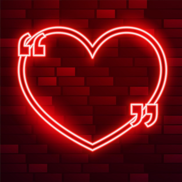 Liebesherz-Valentinsgrußrahmen mit Zitatsymbolen
