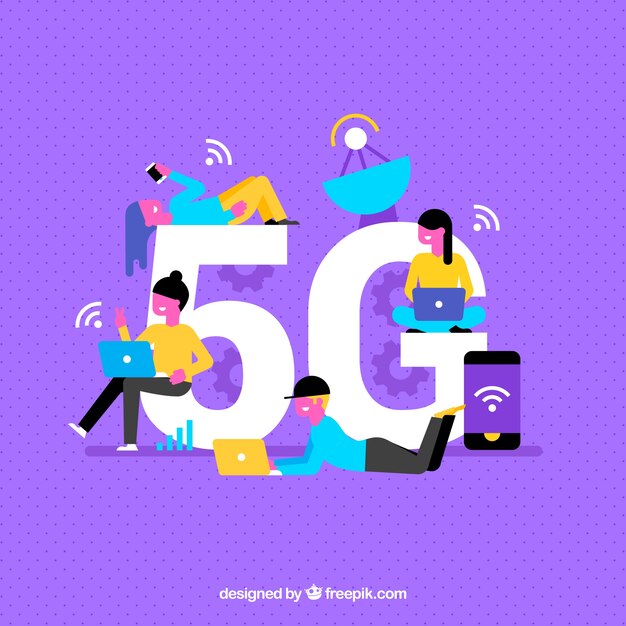 Lila Hintergrund von 5G