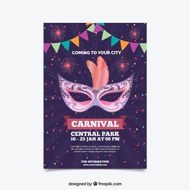 Lila karneval party poster