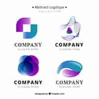 Kostenloser Vektor lila und blau abstrakte formen logos