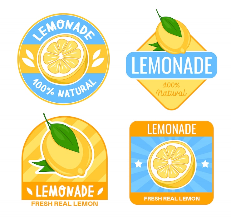 Kostenlose Vektor limonade abzeichen design-set