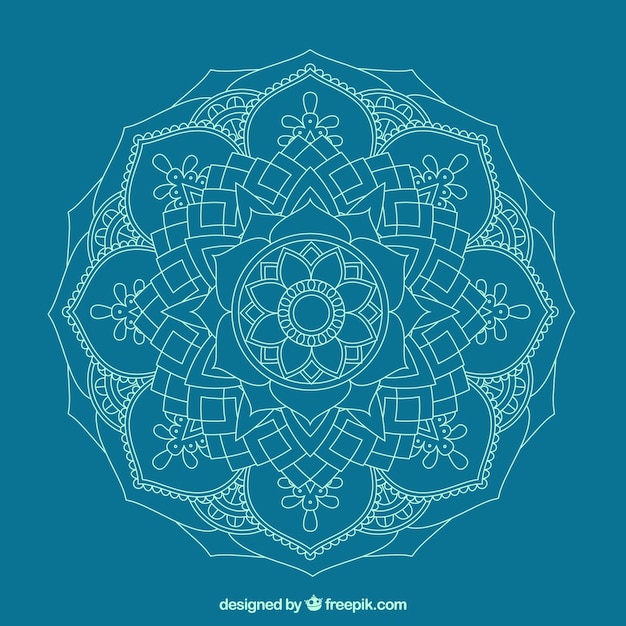 Kostenloser Vektor lineal mandala hintergrund