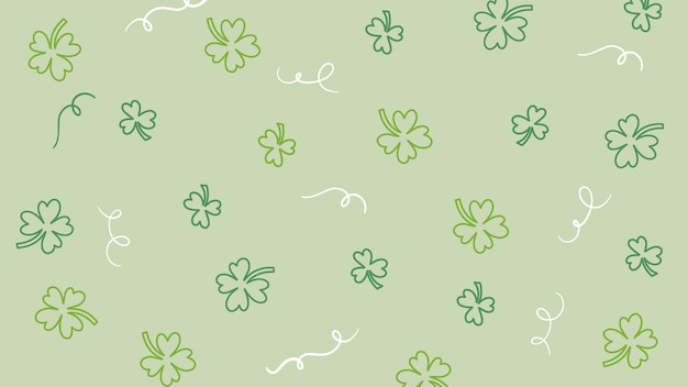 Kostenloser Vektor lineare einfache st. patrick's day kleeblatt-desktop-hintergrund