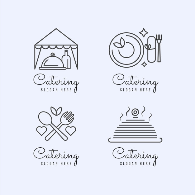 Lineare flache catering-logos