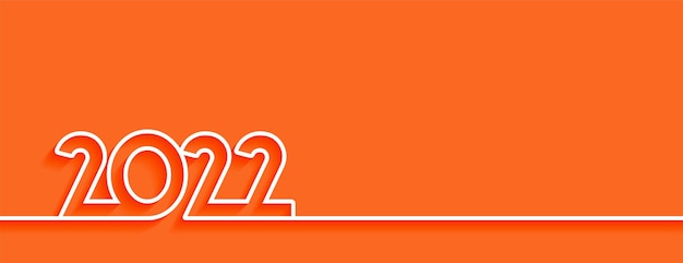Kostenloser Vektor linienstil 2022 minimales orangefarbenes bannerdesign