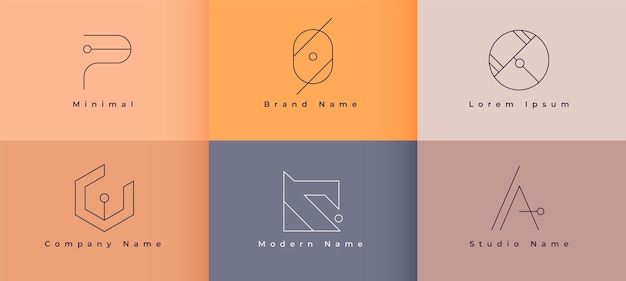 Linienstil monogramm minimale logo-designs gesetzt