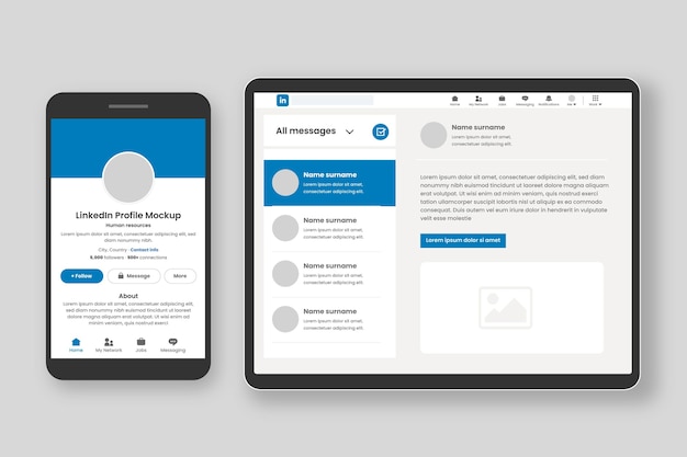 Linkedin-Modell im flachen Design
