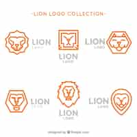 Kostenloser Vektor lion logos, orange farbe