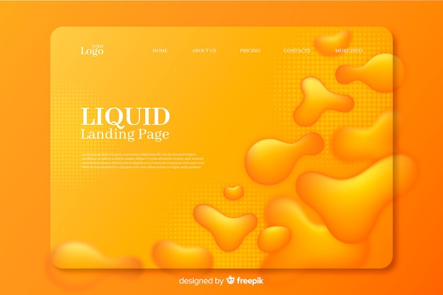 Liquid effect landing page