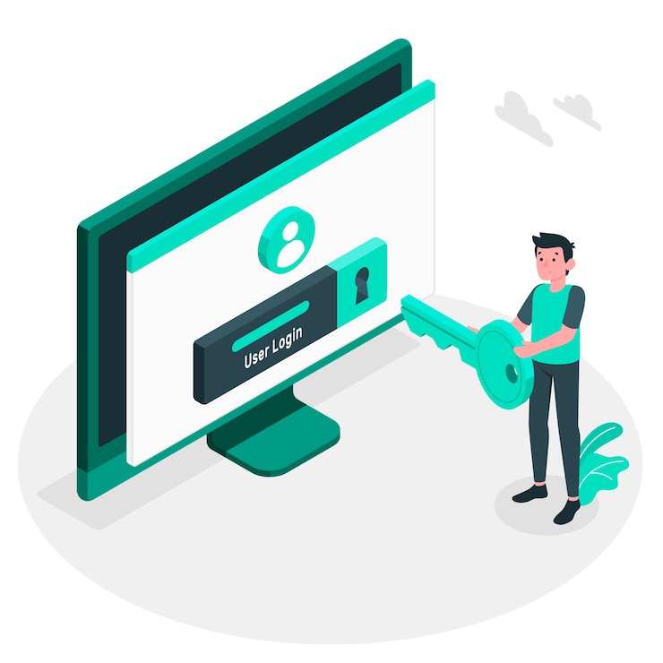 Kostenlose Vektor login-konzept illustration