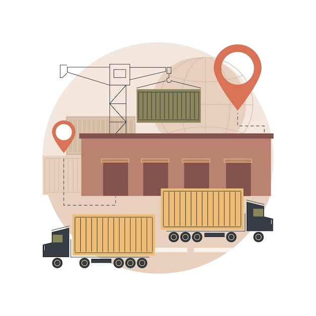 Kostenloser Vektor logistik-hub abstrakte konzeptillustration.