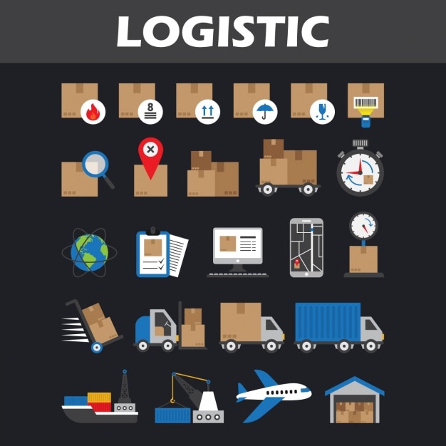 Logistik-ikonen-sammlung