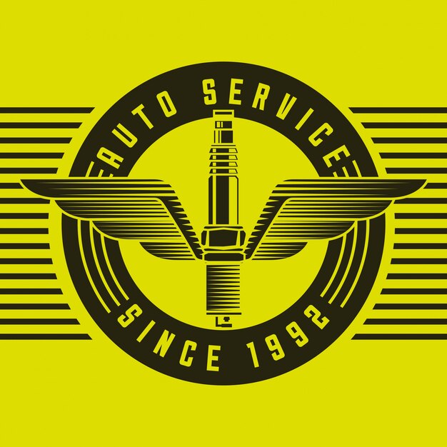 Gelbes Auto Logo Premium Vektor