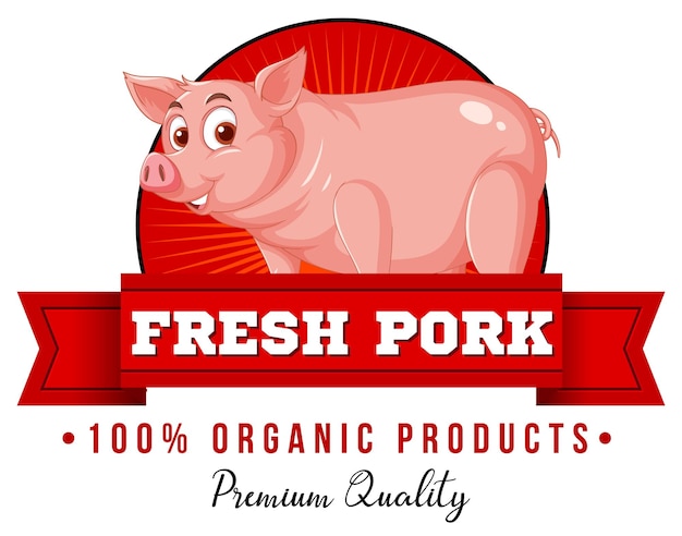 Logo der Schweinezeichentrickfigur für Schweinefleischprodukte