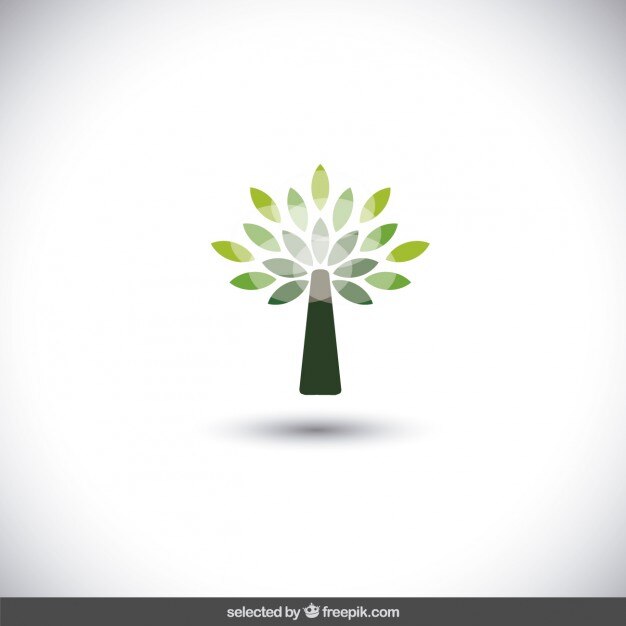 Kostenlose Vektor logo des grünen baumes