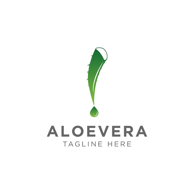 Logo-design der aloe-vera-pflanze design von kräuterpflanzen und herbstvektoren aloe-vera-gel-logo Premium Vektoren