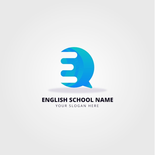 Logo-design der englischen schule mit farbverlauf