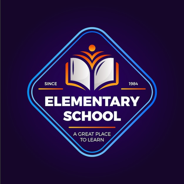 Logo-Design der Grundschule mit Farbverlauf