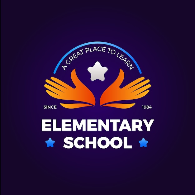 Logo-Design der Grundschule mit Farbverlauf