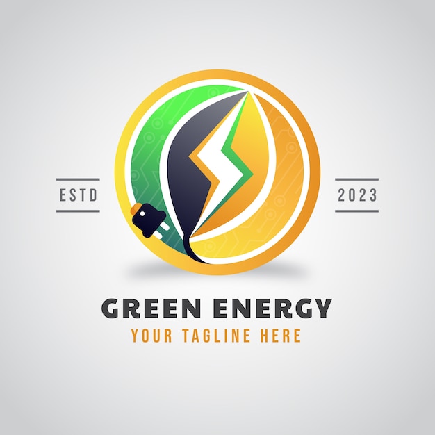 Kostenloser Vektor logo-design für erneuerbare energien