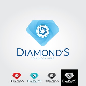 Logo-design für kamera- und diamant-hochzeitsfotografie