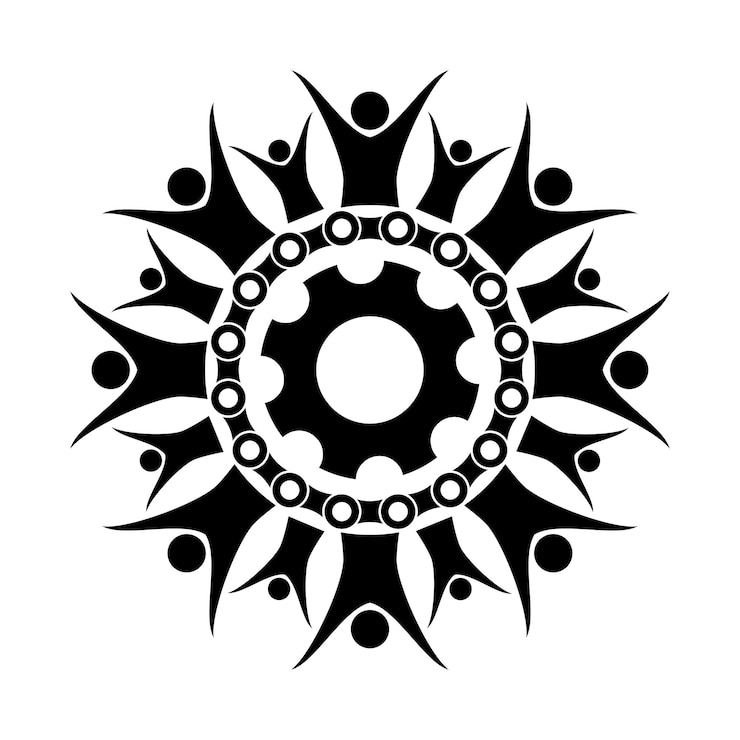 Kostenlose Vektor logo-design für menschliche kettenräder