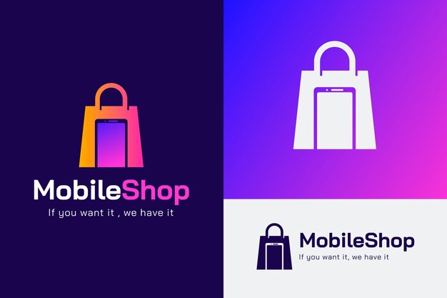 Logo-Design für mobile Shops mit Farbverlauf