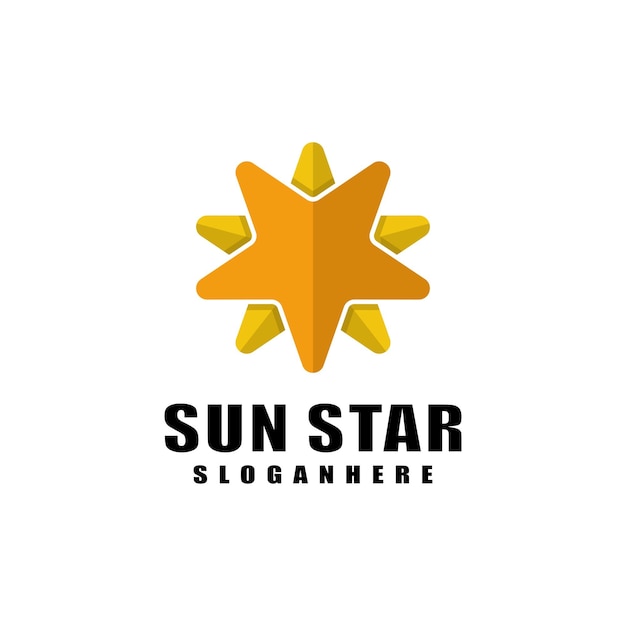 Logo-design mit stern- und sonnenkombination