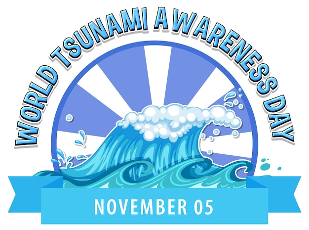 Kostenloser Vektor logo-design zum welt-tsunami-bewusstseinstag