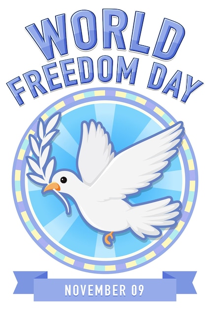 Kostenloser Vektor logo-design zum weltfreiheitstag