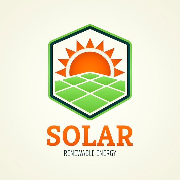 Kostenloser Vektor logo-designvorlage für erneuerbare energien mit farbverlauf