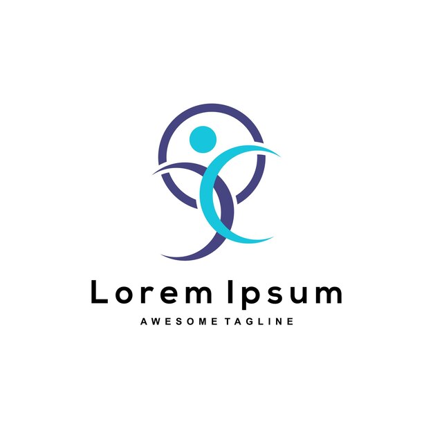 Logo mit abstrakten menschlichen Form