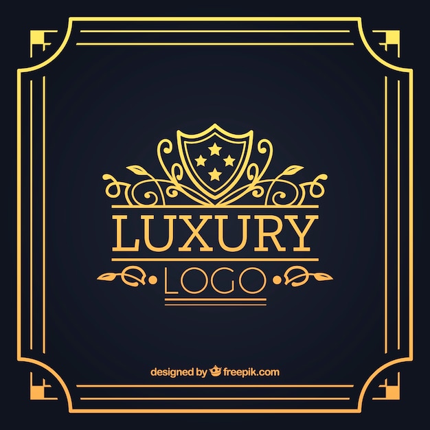 Kostenloser Vektor logo mit vintage- und luxus-stil