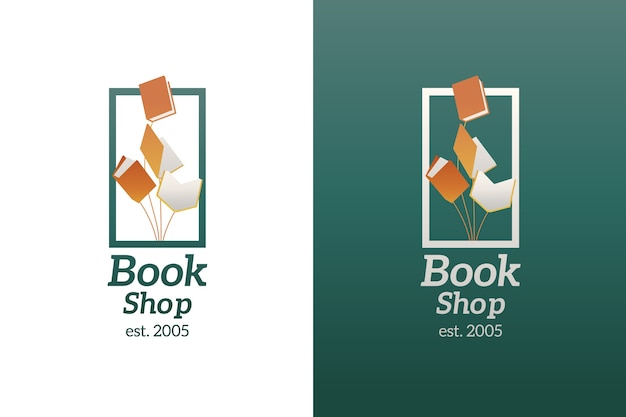 Logo-Vorlage für Buchhandlungen mit Farbverlauf