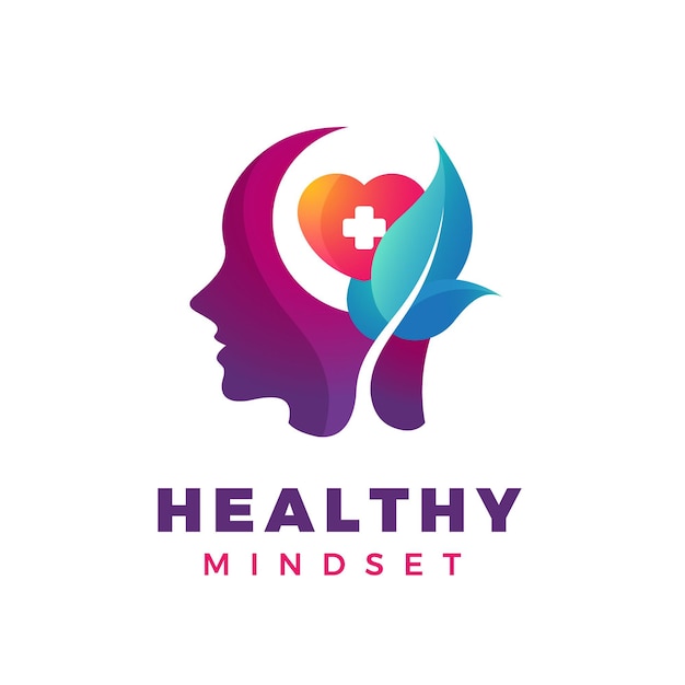 Kostenloser Vektor logo-vorlage für die psychische gesundheit mit farbverlauf