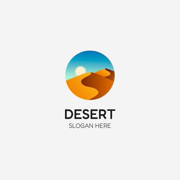 Logo-Vorlage für die Wüste mit Farbverlauf
