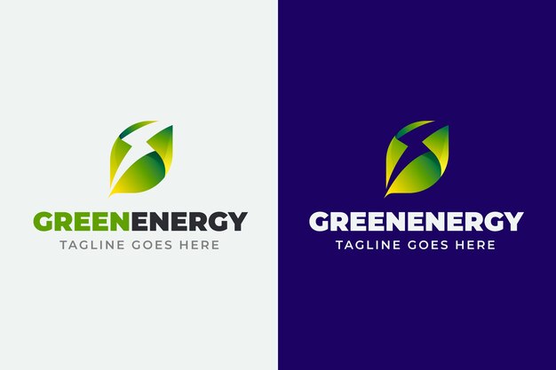 Logo-Vorlage für erneuerbare Energien mit Farbverlauf