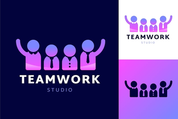 Logo-Vorlage für Teamarbeit mit Farbverlauf