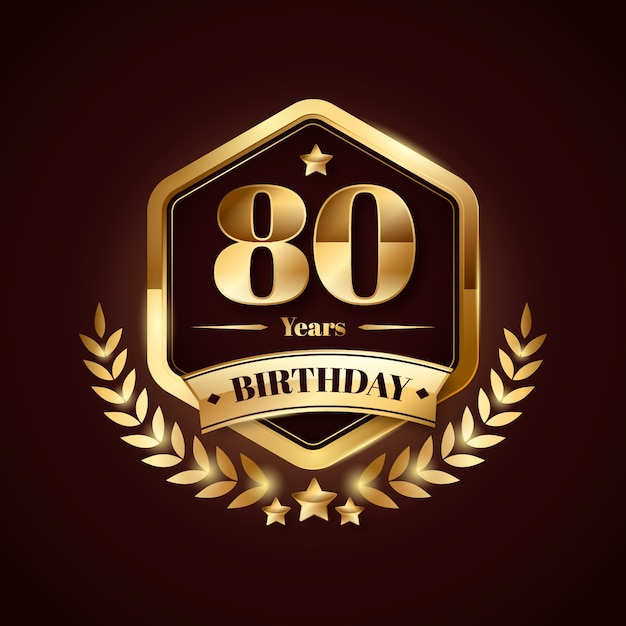 Logo zum 80. geburtstag mit farbverlauf