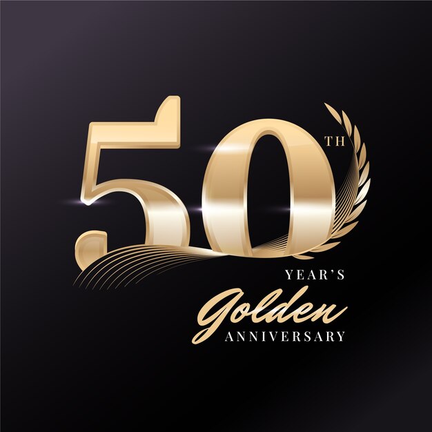 Logo zum goldenen Jubiläum mit Farbverlauf