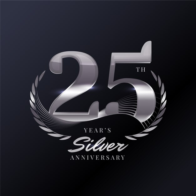Logo zum Silberjubiläum mit Farbverlauf